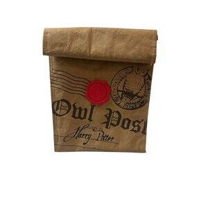 Harry Potter Owl Post Lunch Bag Hogwarts Letter Insulated Brown 10.5" x 8" x 4.5